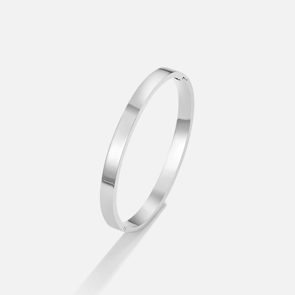 Rina Smooth Cool Shine Silver-Tone Bangle