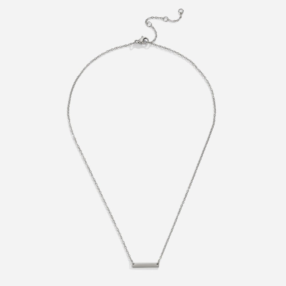 Rina Flat Bar Silver-Tone Pendant Necklace