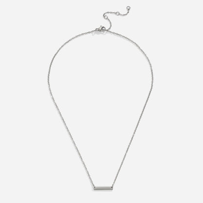 Rina Flat Bar Silver-Tone Pendant Necklace