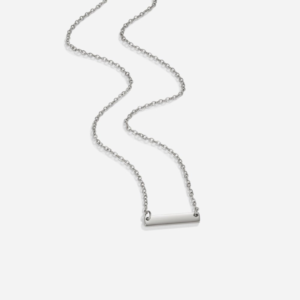 Rina Flat Bar Silver-Tone Pendant Necklace
