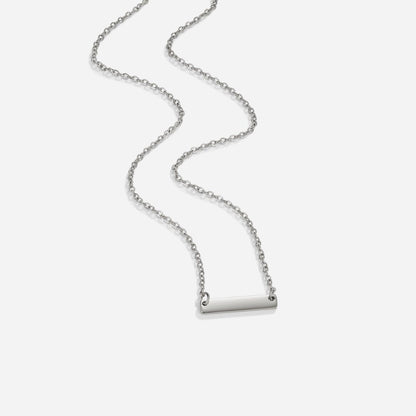 Rina Flat Bar Silver-Tone Pendant Necklace