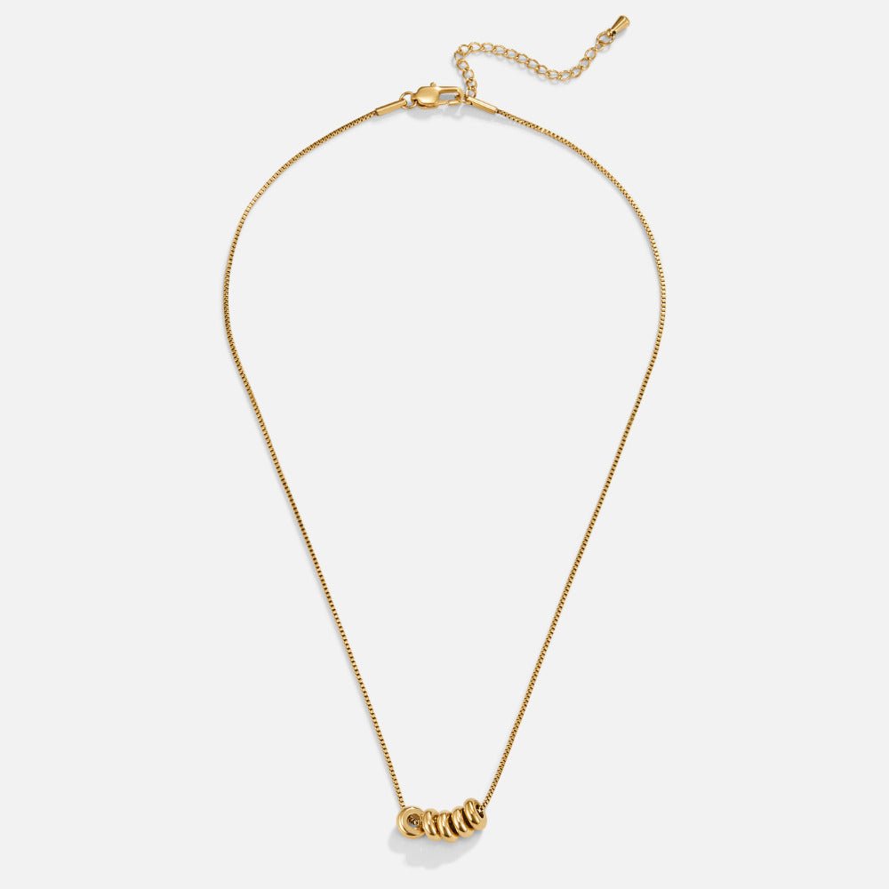 Joined Circles Gold-Tone Pendant Necklace