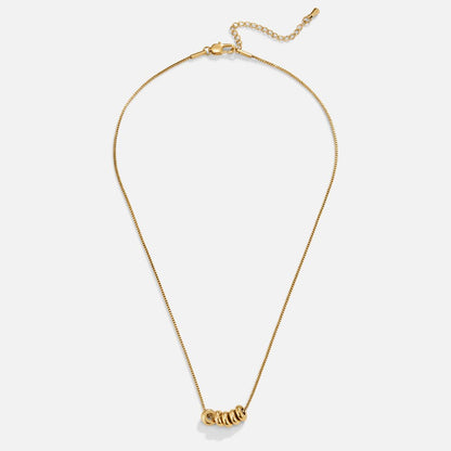 Joined Circles Gold-Tone Pendant Necklace