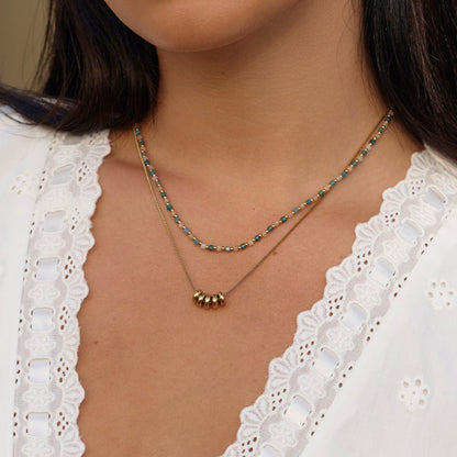 Joined Circles Gold-Tone Pendant Necklace