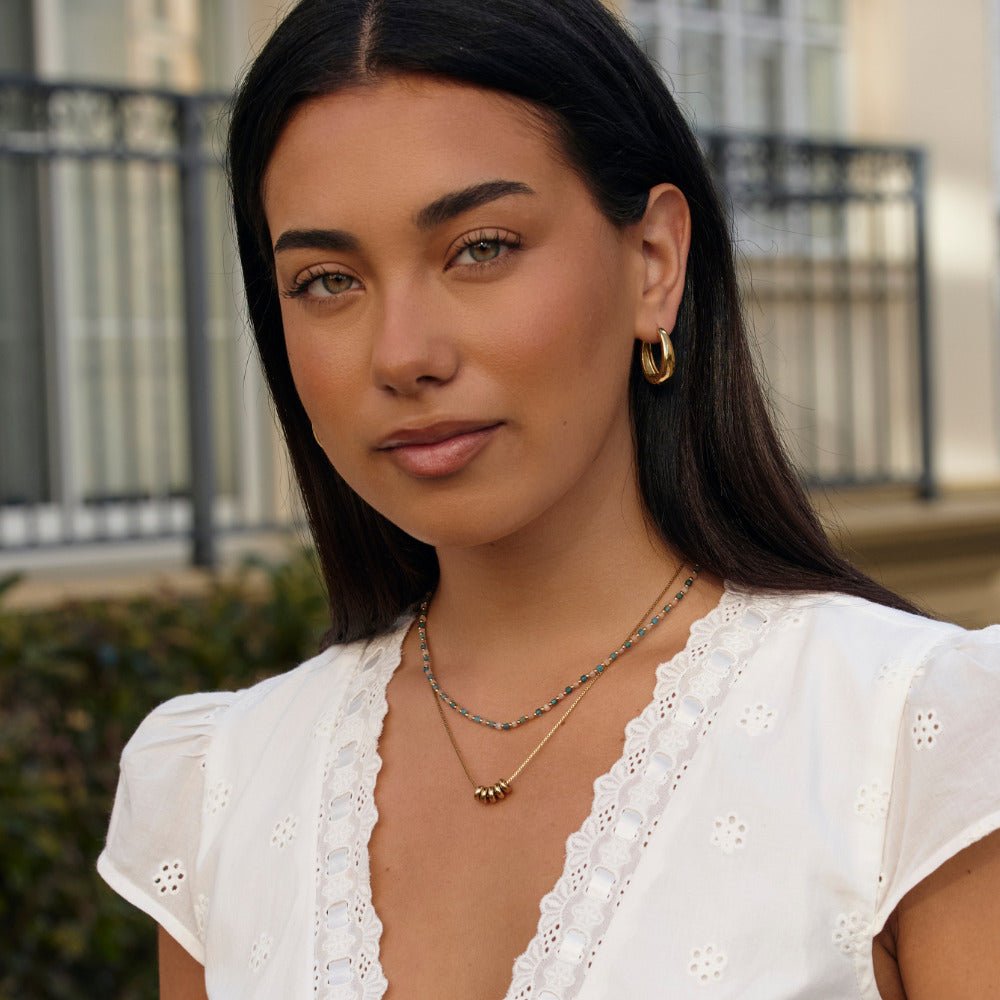 Joined Circles Gold-Tone Pendant Necklace