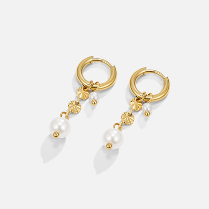 Rini Falling Pearl Bead Tassel Drop Earrings