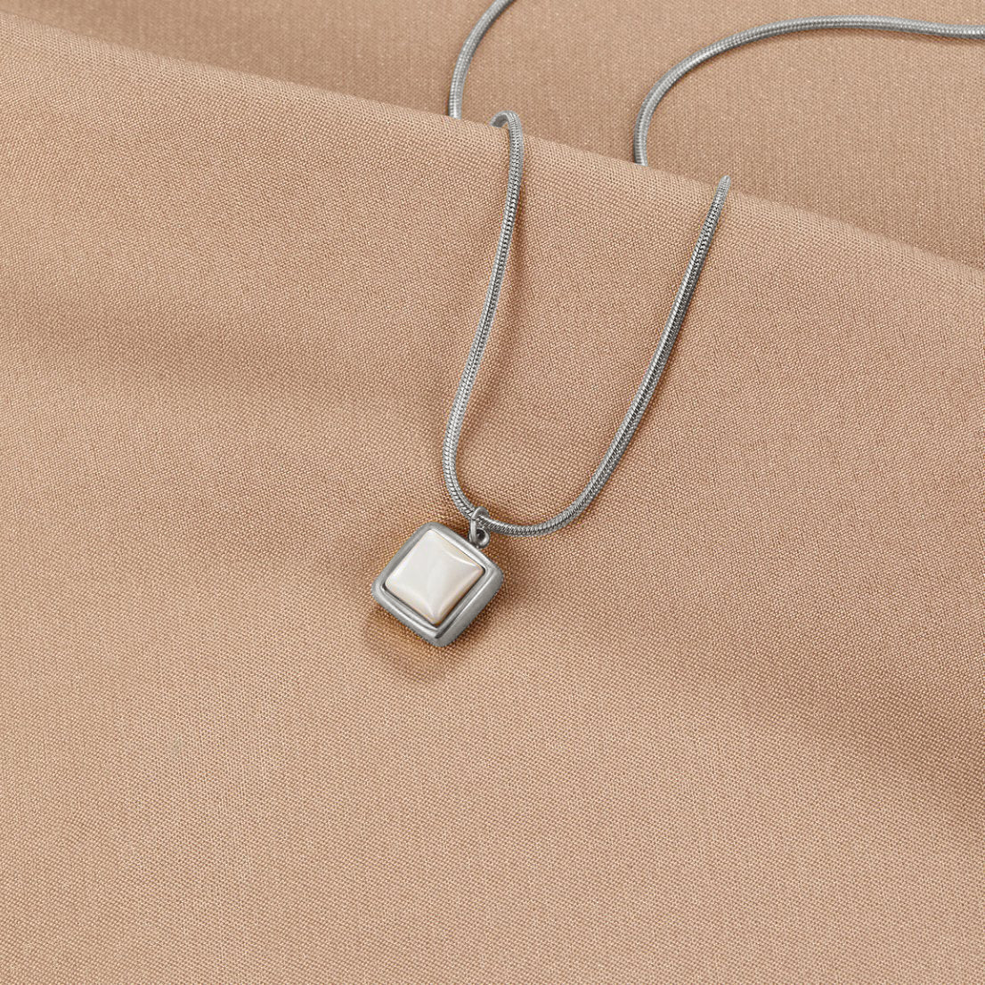 Riva Moon-Pale Drop on a Delicate Chain Necklace