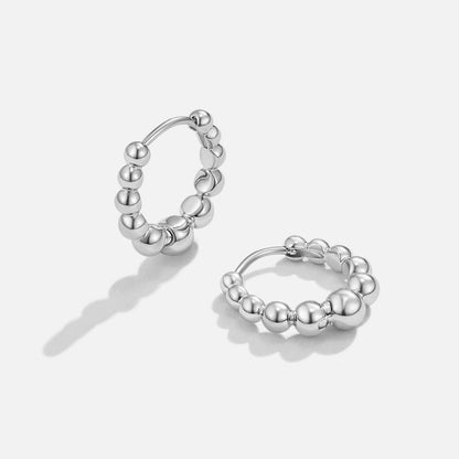 Roma Close-Fitting Silver-Tone Hoop Earrings