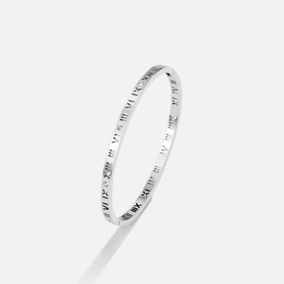 Roman Clean Line Silver-Tone Bangle