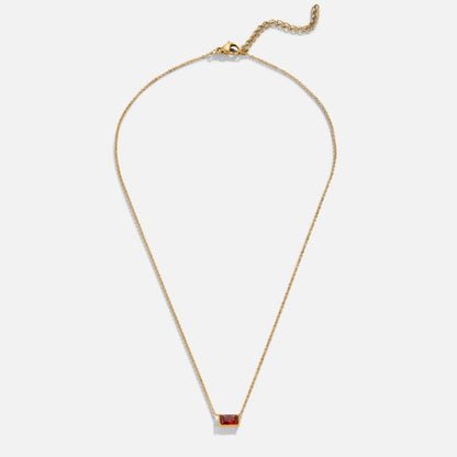 Ruby Red Baguette Cut Crystal Line Necklace