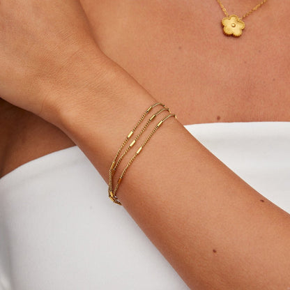 Sabina Slim Three-Strand Layered Bracelet