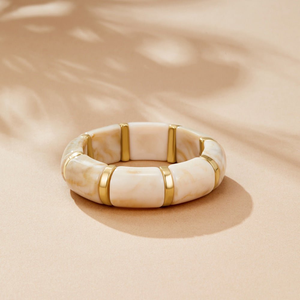 Sabina Marbled White Bead Bracelet