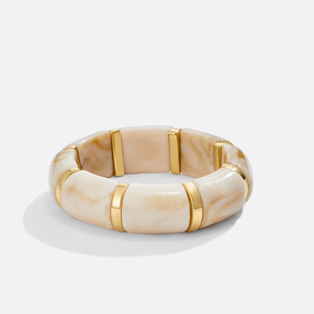 Sabina Marbled White Bead Bracelet