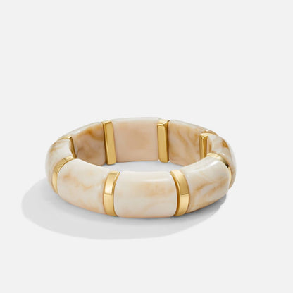 Sabina Marbled White Bead Bracelet