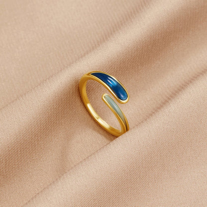 Safira Cool Blue Stone Adjustable Wrap Ring