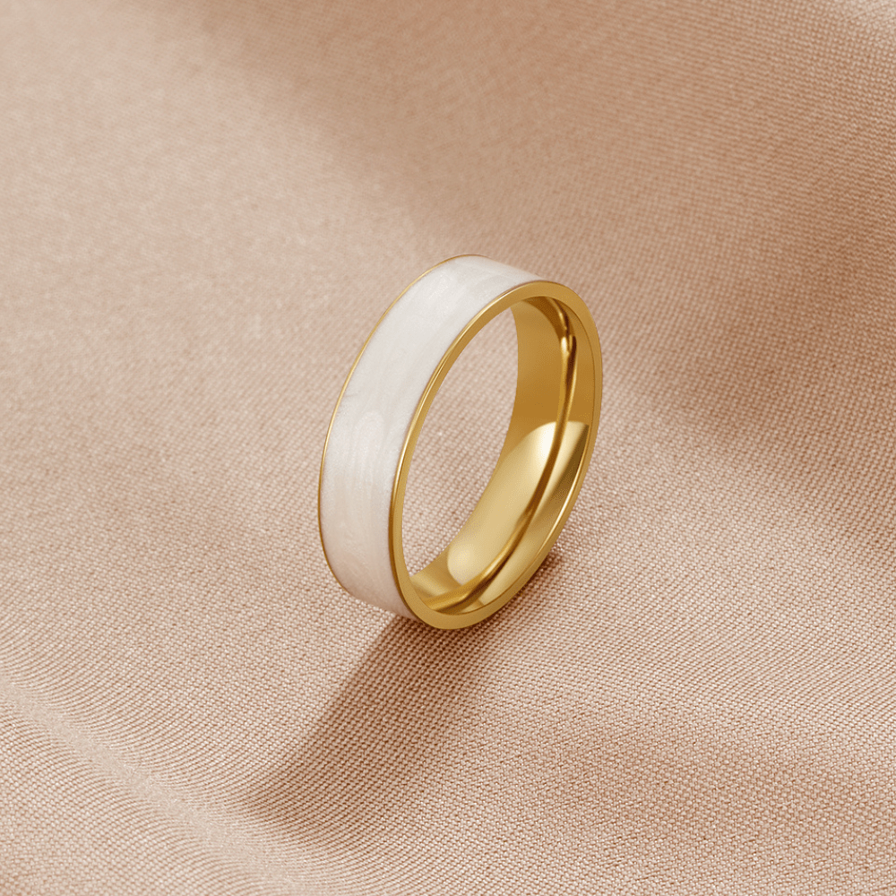 Sahara Soft White Ring with a Matte Band