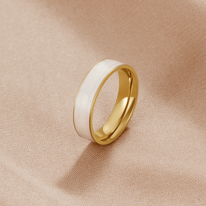 Sahara Soft White Ring with a Matte Band