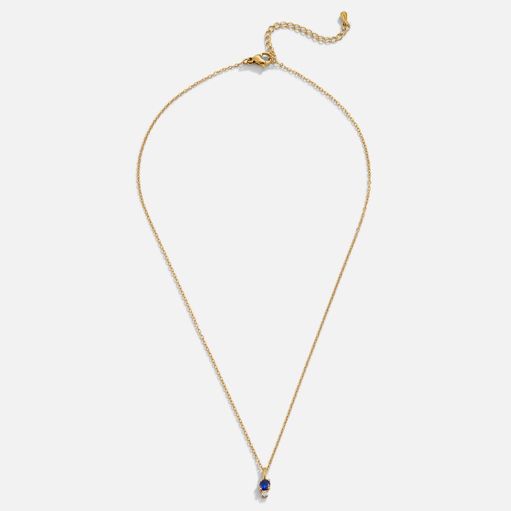 Deep Midnight Blue Drop Pendant Necklace