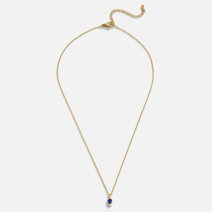 Deep Midnight Blue Drop Pendant Necklace