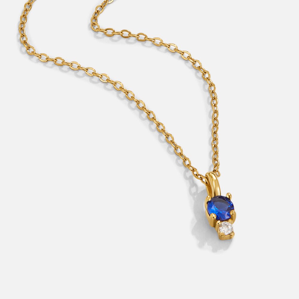 Deep Midnight Blue Drop Pendant Necklace