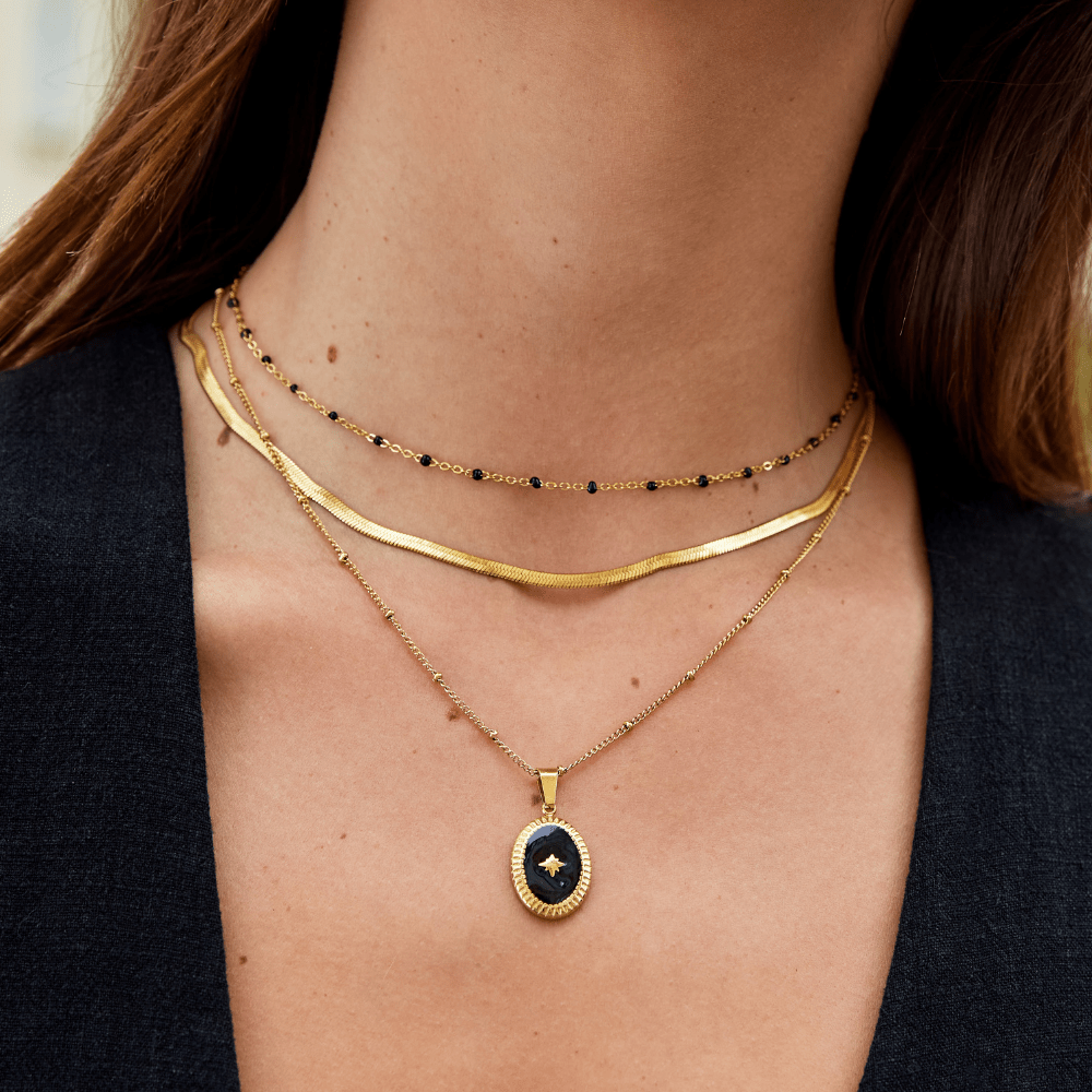 Sarya Flat Snake-Link Gold-Tone Chain Necklace