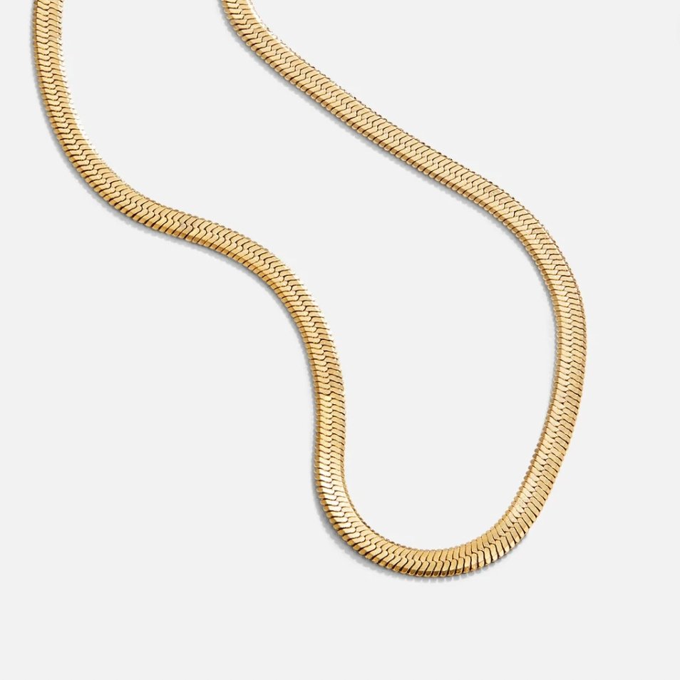 Sarya Flat Snake-Link Gold-Tone Chain Necklace