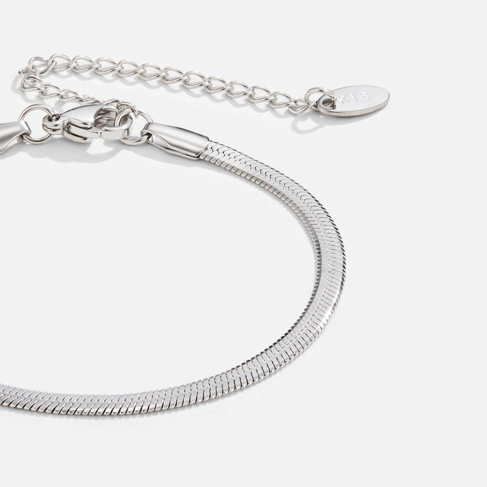 Sarya Sleek Silver-Tone Serpentine Bracelet