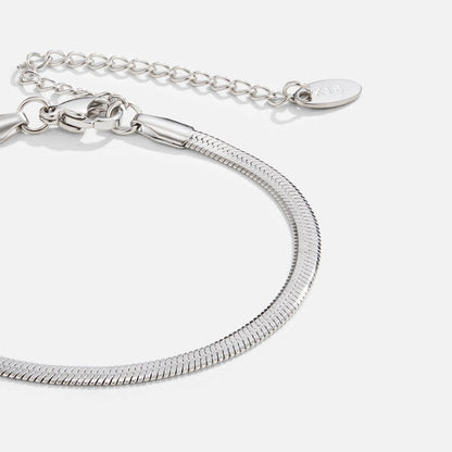 Sarya Sleek Silver-Tone Serpentine Bracelet