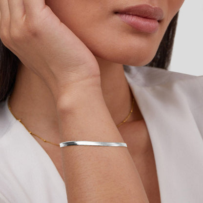 Sarya Sleek Silver-Tone Serpentine Bracelet