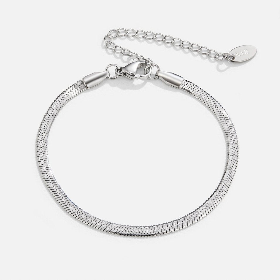 Sarya Sleek Silver-Tone Serpentine Bracelet