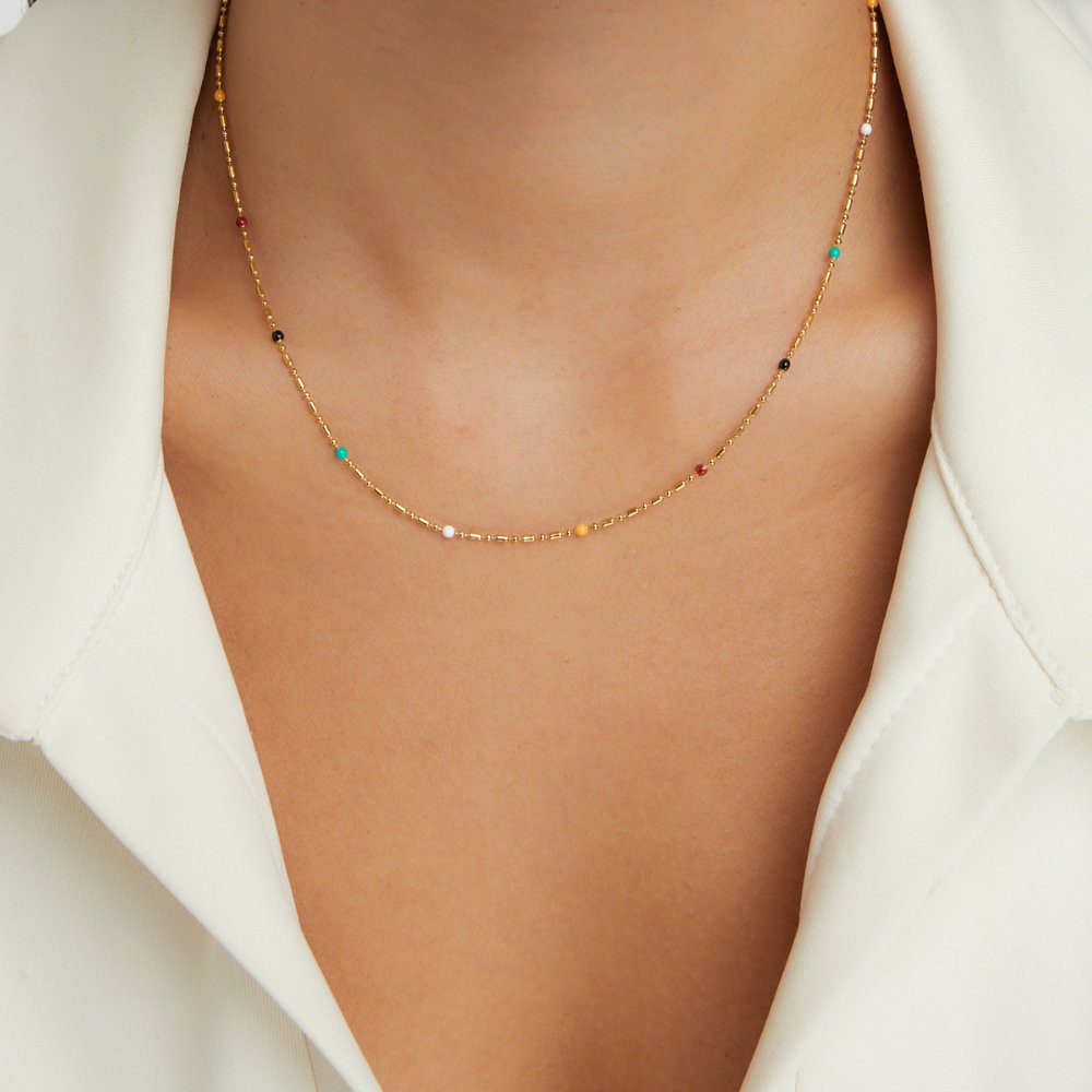 Sasha Mixed Colour Beaded Everyday Necklace