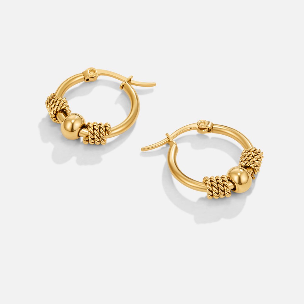 Selena Slim Warm Gold-Tone Hoop Earrings