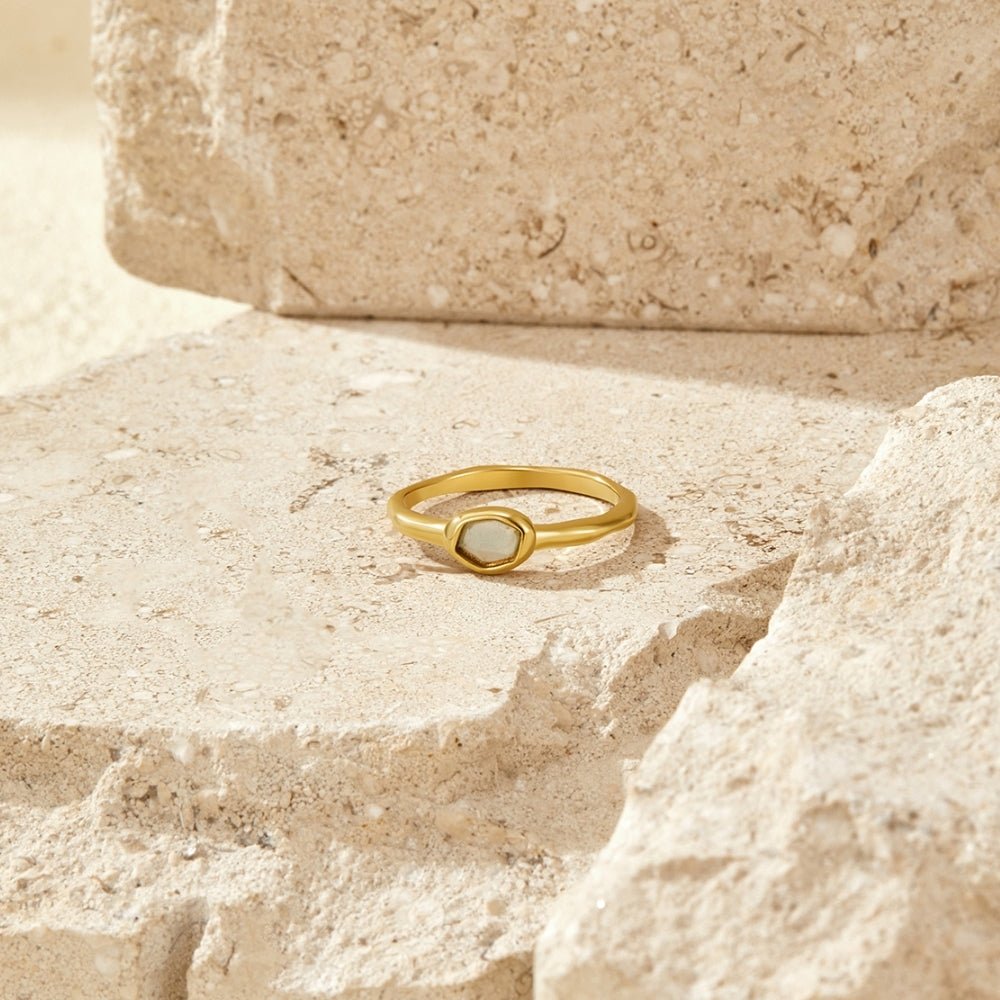 Selene Gold-Tone Ring with a Milky Shimmer