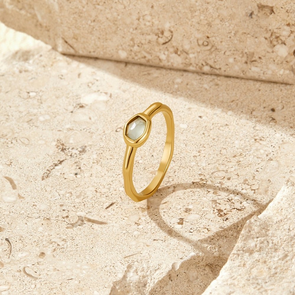 Selene Gold-Tone Ring with a Milky Shimmer