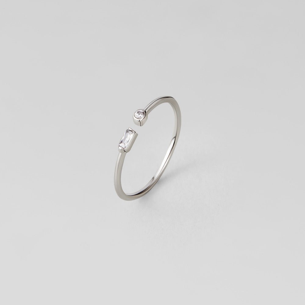 Serena Sparkling Silver-Tone Slim Band Ring