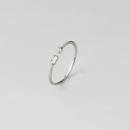 Serena Sparkling Silver-Tone Slim Band Ring