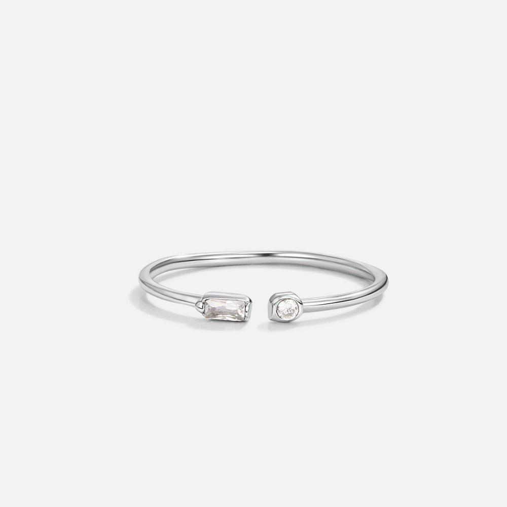 Serena Sparkling Silver-Tone Slim Band Ring