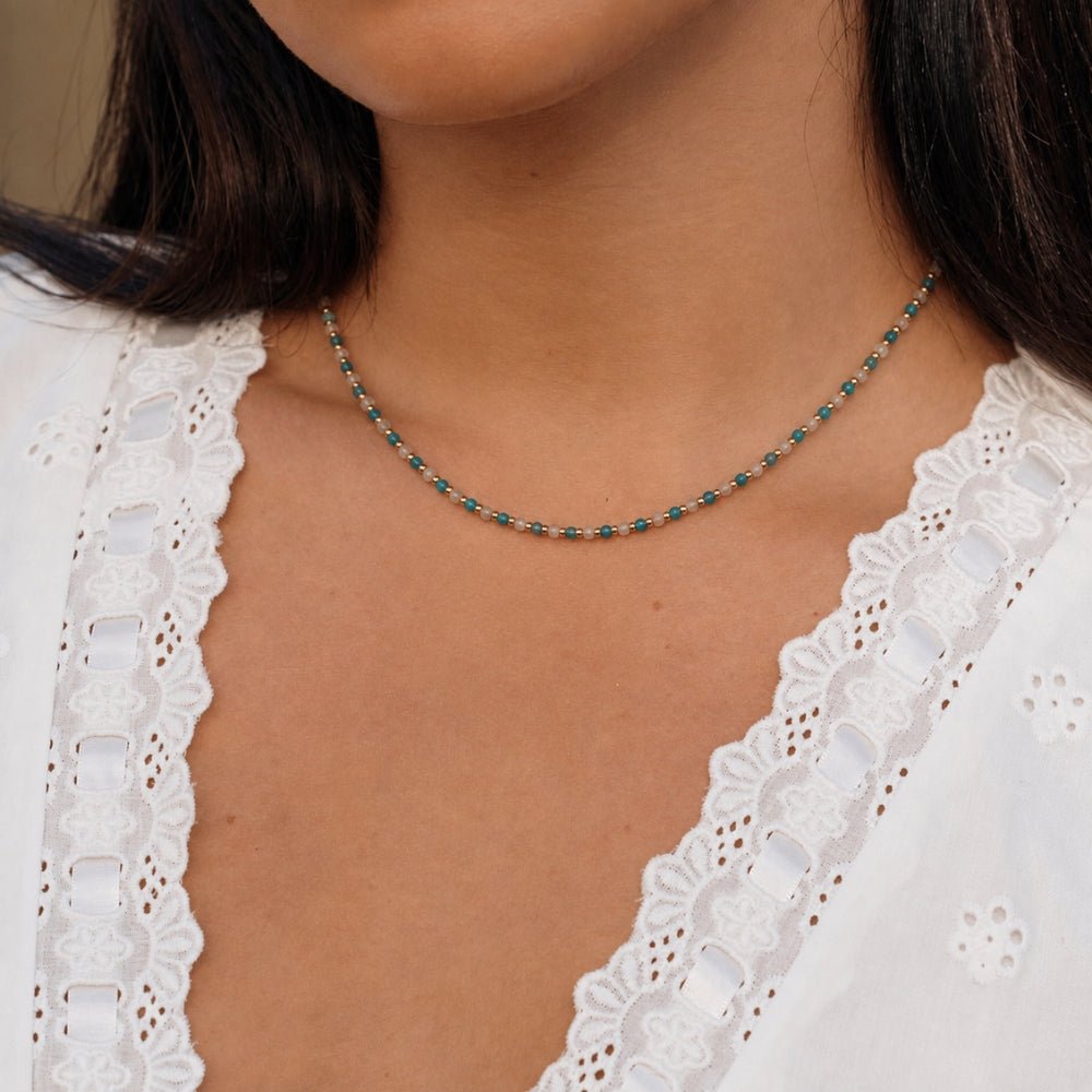 Alashan Cornflower Blue Beaded Necklace
