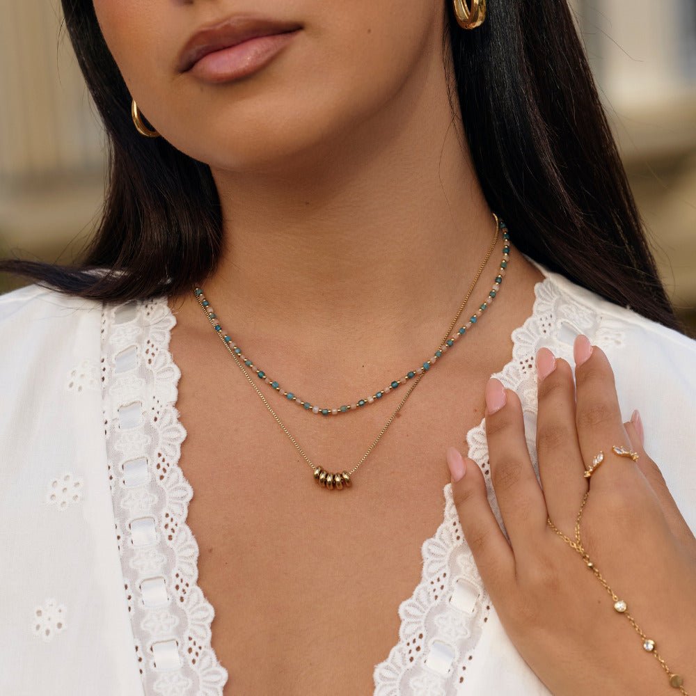 Alashan Cornflower Blue Beaded Necklace