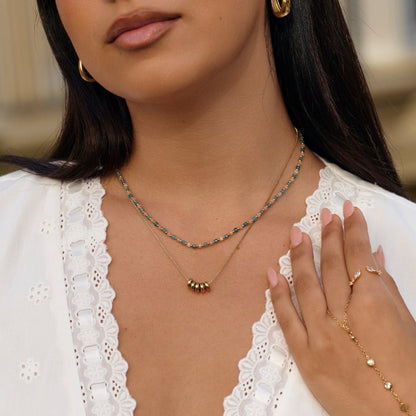 Alashan Cornflower Blue Beaded Necklace
