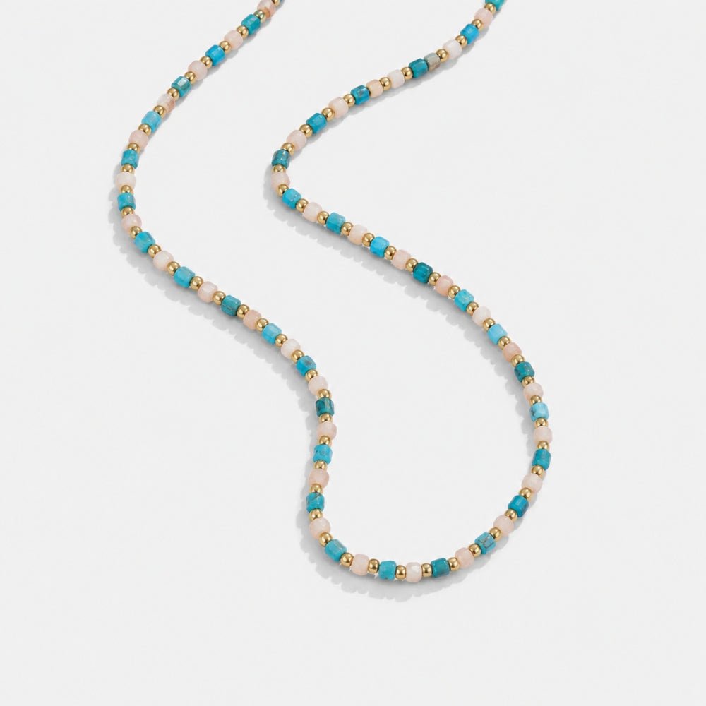 Alashan Cornflower Blue Beaded Necklace