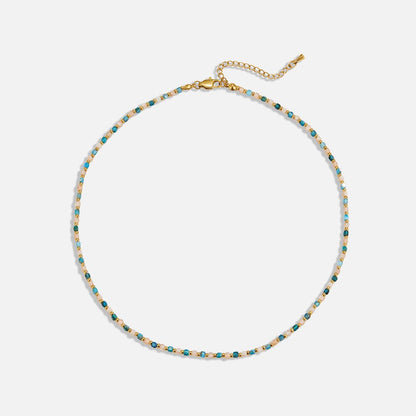 Alashan Cornflower Blue Beaded Necklace