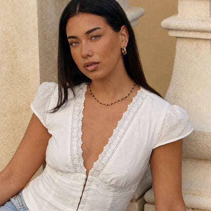Alashan Monochrome Beaded Fine Chain Necklace
