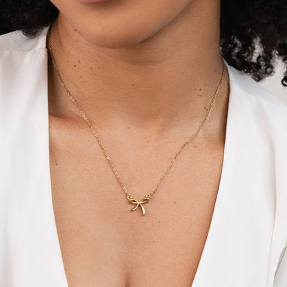 Serenity Small Ribbon Bow Pendant Necklace