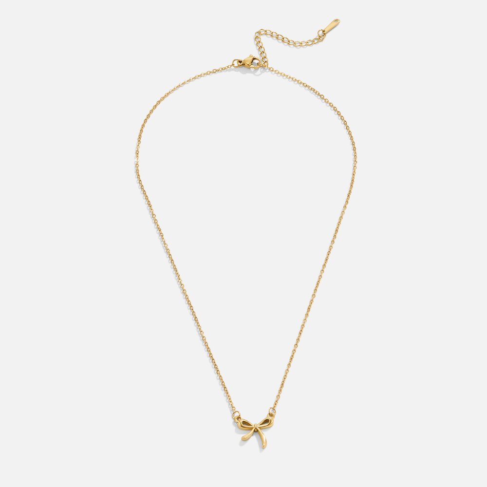 Serenity Small Ribbon Bow Pendant Necklace
