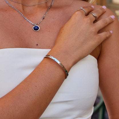 Alexa Cool Smooth Round Silver-Tone Bangle