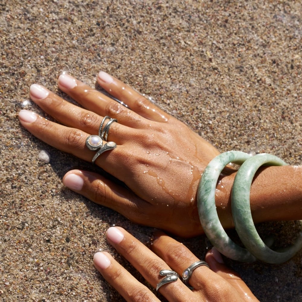 Amara Single Pearl Silver-Tone Open Wrap Ring