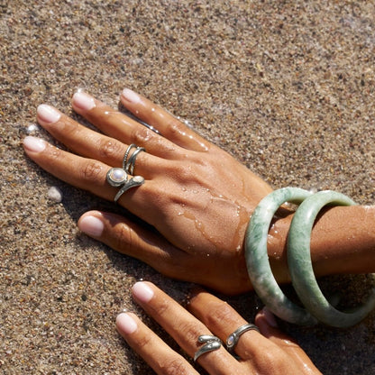 Amara Single Pearl Silver-Tone Open Wrap Ring
