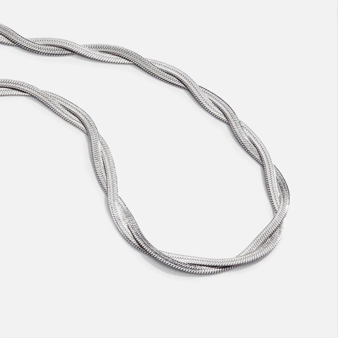 Chiara Twisted Snake Link Silver-Tone Necklace