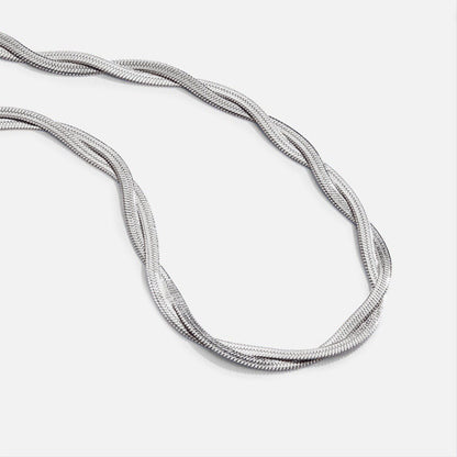 Chiara Twisted Snake Link Silver-Tone Necklace